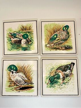 Vintage Japan ducks coasters